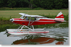 Bob Wiplinger Taxis in his Piper Cub