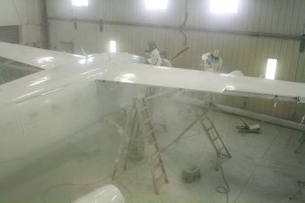 Base Coat of Matterhorn White Being Applied