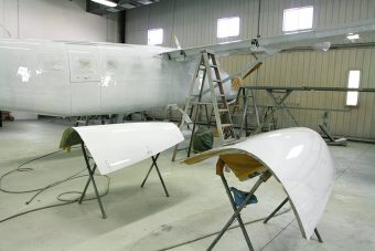 Base Coat of Matterhorn White Being Applied