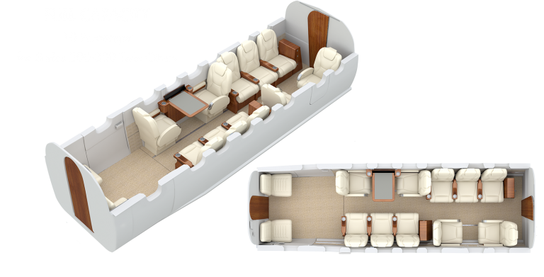 Twin Otter Exec Interior – Full Capacity – 10 Passenger – 200-300
